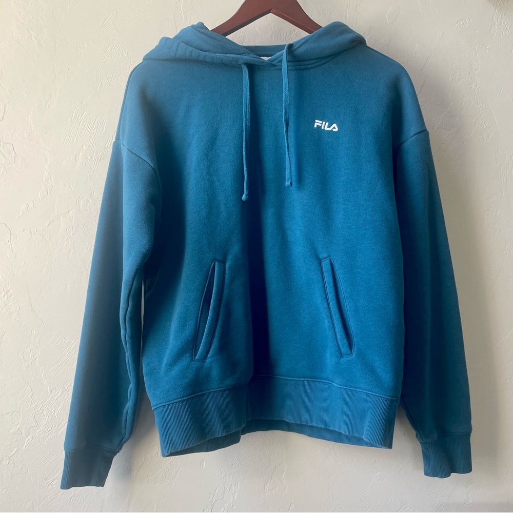 Fila embroidered blue hoodie